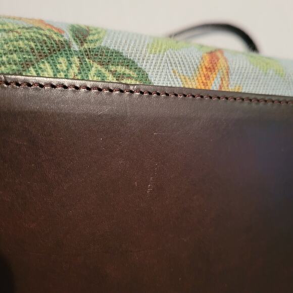 Brighton Audrey Tapestry Bag, brown leather trim multicolor floral shoulder bag - Picture 15 of 16